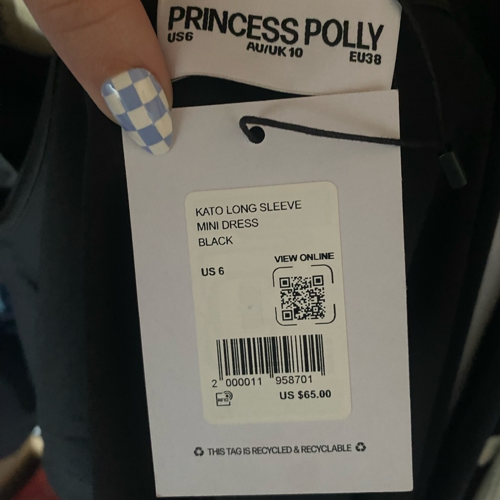 Kato Long sleeve mini dress Princess Polly - Picture 2 of 2